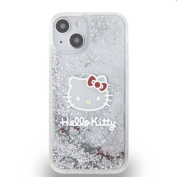 Zadní krytHello Kitty Liquid Glitter Electroplating Head Logo pro Apple iPhone 12/12 Pro, transparentní