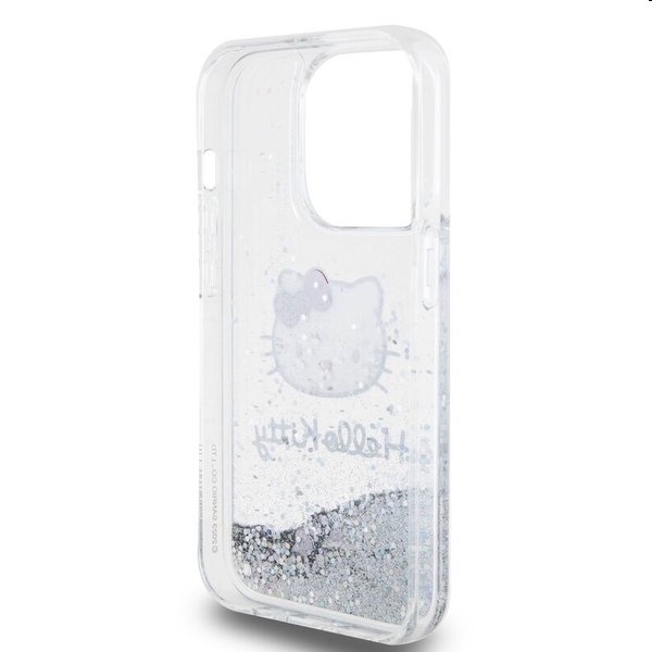 Zadní krytHello Kitty Liquid Glitter Electroplating Head Logo pro Apple iPhone 13 Pro, transparentní