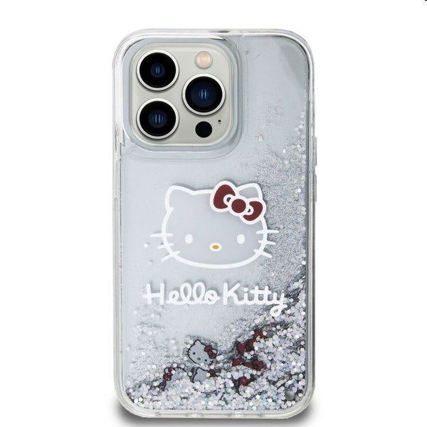 Zadní krytHello Kitty Liquid Glitter Electroplating Head Logo pro Apple iPhone 13 Pro, transparentní