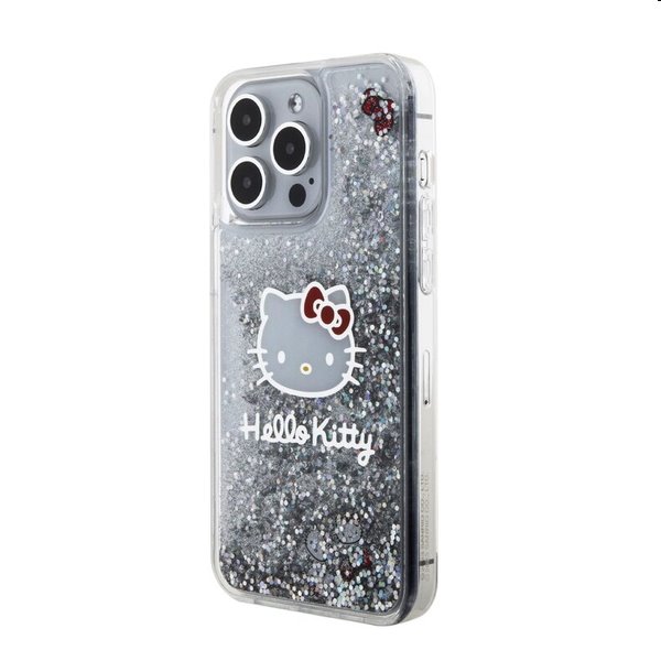 Zadní krytHello Kitty Liquid Glitter Electroplating Head Logo pro Apple iPhone 15 Pro Max, transparentní