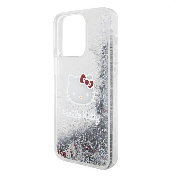 Zadní krytHello Kitty Liquid Glitter Electroplating Head Logo pro Apple iPhone 15 Pro Max, transparentní