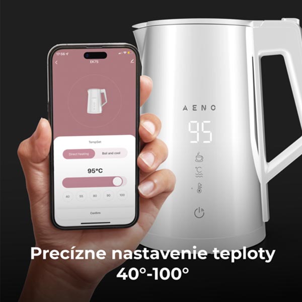 Aeno Rychlovarná konvice EK8S - 1,7l, SMART, bílá Aeno Rychlovarná konvice EK8S - 1,7l, SMART, bílá