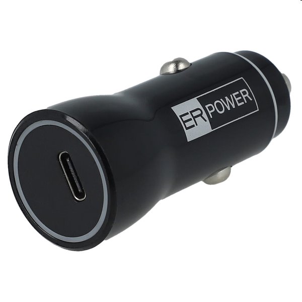 ER POWER Autonabíječka s USB-C, PD, 20 W, černá