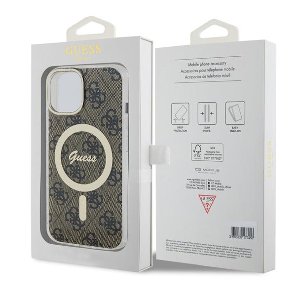 Guess IML 4G MagSafe Zadní Kryt pro iPhone 15 , black Guess IML 4G MagSafe Zadní Kryt pro iPhone 15 , black