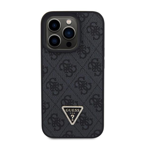 Guess PU 4G Strass Triangle Metal Logo Zadní Kryt + Crossbody Popruh pro iPhone 15 Pro Max, black Guess PU 4G Strass Triangle Metal Logo Zadní Kryt + Crossbody Popruh pro iPhone 15 Pro Max, black