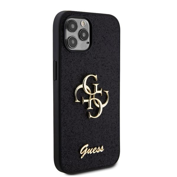 Guess PU Fixed Glitter 4G Metal Logo Zadní Kryt pro iPhone 12/12 Pro, black Guess PU Fixed Glitter 4G Metal Logo Zadní Kryt pro iPhone 12/12 Pro, black