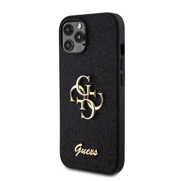 Guess PU Fixed Glitter 4G Metal Logo Zadní Kryt pro iPhone 12/12 Pro, black Guess PU Fixed Glitter 4G Metal Logo Zadní Kryt pro iPhone 12/12 Pro, black