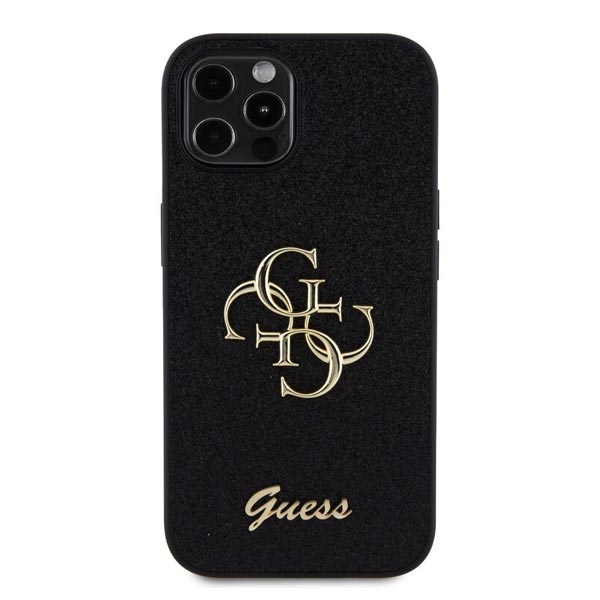 Guess PU Fixed Glitter 4G Metal Logo Zadní Kryt pro iPhone 12/12 Pro, black Guess PU Fixed Glitter 4G Metal Logo Zadní Kryt pro iPhone 12/12 Pro, black