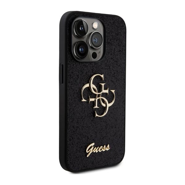Guess PU Fixed Glitter 4G Metal Logo Zadní Kryt pro iPhone 15 Pro, black Guess PU Fixed Glitter 4G Metal Logo Zadní Kryt pro iPhone 15 Pro, black