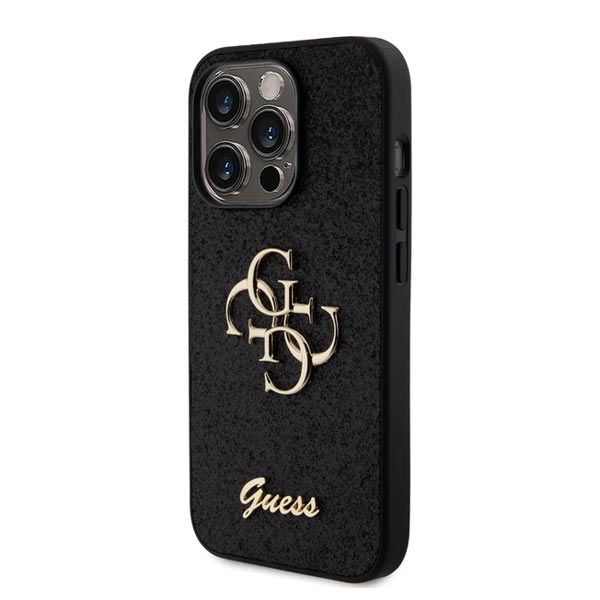 Guess PU Fixed Glitter 4G Metal Logo Zadní Kryt pro iPhone 15 Pro, black Guess PU Fixed Glitter 4G Metal Logo Zadní Kryt pro iPhone 15 Pro, black