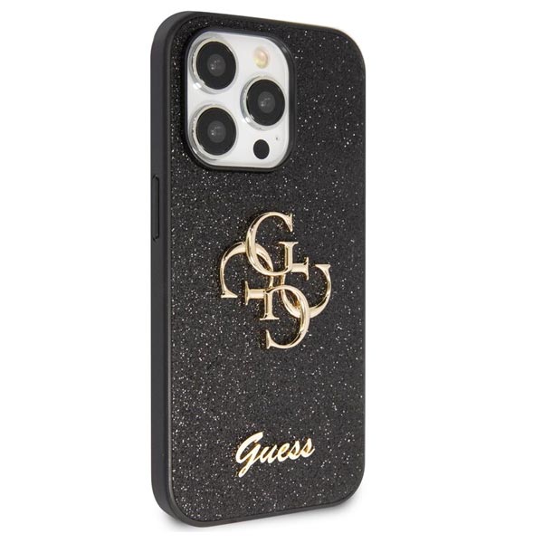 Guess PU Fixed Glitter 4G Metal Logo Zadní Kryt pro iPhone 15 Pro Max, black Guess PU Fixed Glitter 4G Metal Logo Zadní Kryt pro iPhone 15 Pro Max, black