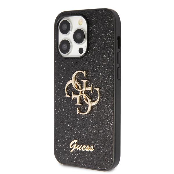 Guess PU Fixed Glitter 4G Metal Logo Zadní Kryt pro iPhone 15 Pro Max, black Guess PU Fixed Glitter 4G Metal Logo Zadní Kryt pro iPhone 15 Pro Max, black