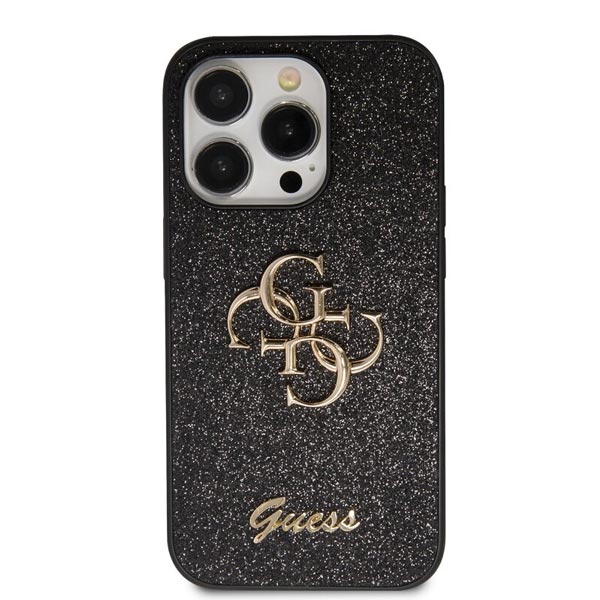 Guess PU Fixed Glitter 4G Metal Logo Zadní Kryt pro iPhone 15 Pro Max, black Guess PU Fixed Glitter 4G Metal Logo Zadní Kryt pro iPhone 15 Pro Max, black