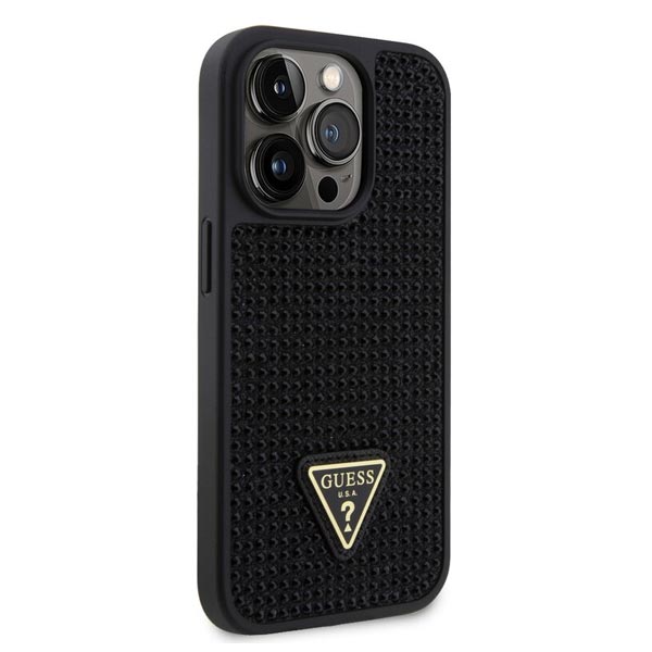 Guess Rhinestones Triangle Metal Logo Kryt pro iPhone 15 Pro Max, černé Guess Rhinestones Triangle Metal Logo Kryt pro iPhone 15 Pro Max, černé
