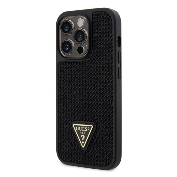 Guess Rhinestones Triangle Metal Logo Kryt pro iPhone 15 Pro Max, černé Guess Rhinestones Triangle Metal Logo Kryt pro iPhone 15 Pro Max, černé