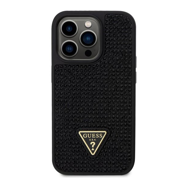 Guess Rhinestones Triangle Metal Logo Kryt pro iPhone 15 Pro Max, černé Guess Rhinestones Triangle Metal Logo Kryt pro iPhone 15 Pro Max, černé