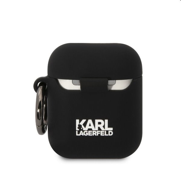 Karl Lagerfeld 3D Logo NFT Karl and Choupette silikonový obal pro Apple AirPods 1/2, černý