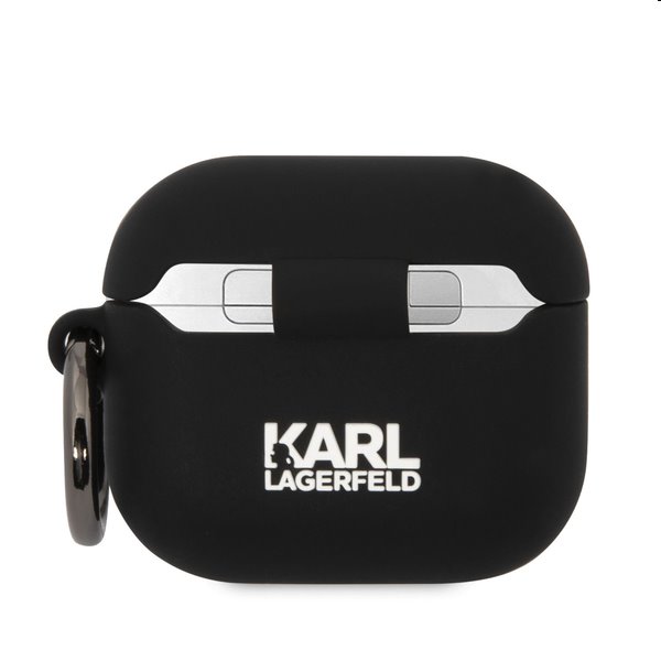 Karl Lagerfeld 3D Logo NFT Karl and Choupette silikonový obal pro Apple AirPods 3, černý