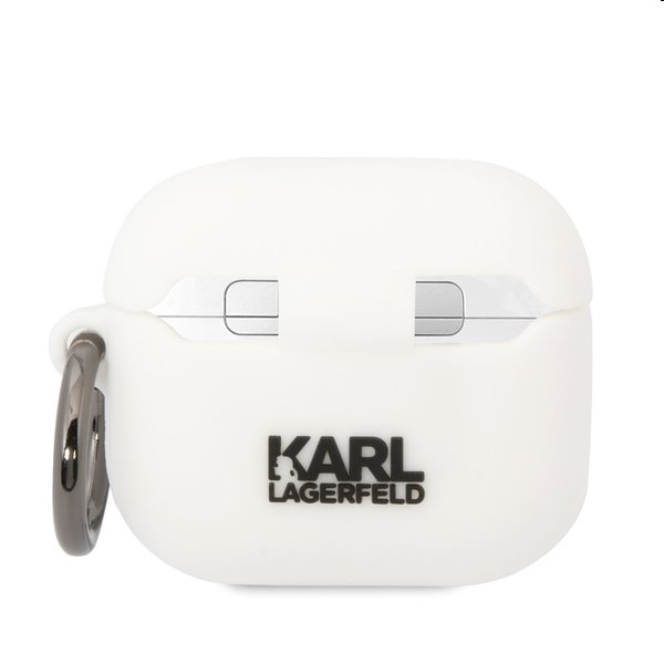 Karl Lagerfeld 3D Logo NFT Karl Head silikonový obal pro Apple AirPods 3, bílý