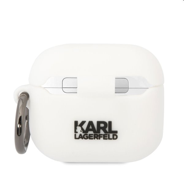 Karl Lagerfeld 3D Logo NFT Karl Head silikonový obal pro Apple AirPods 3, bílý Karl Lagerfeld 3D Logo NFT Karl Head silikonový obal pro Apple AirPods 3, bílý