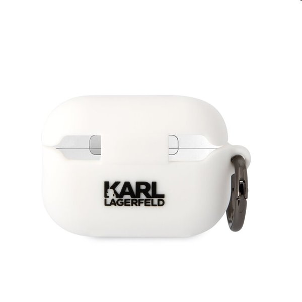 Karl Lagerfeld 3D Logo NFT Karl Head silikonový obal pro Apple AirPods Pro 2, bílý
