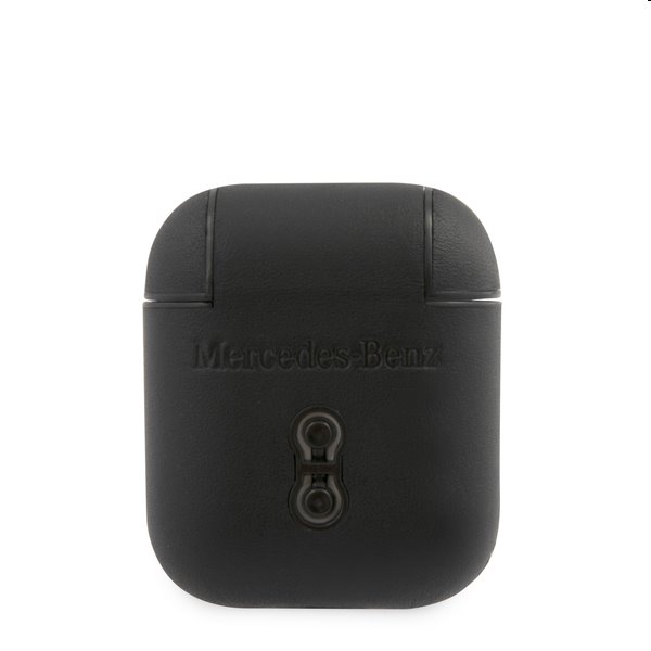 Mercedes kožené pouzdro pro AirPods 1/2, černý Mercedes kožené pouzdro pro AirPods 1/2, černý
