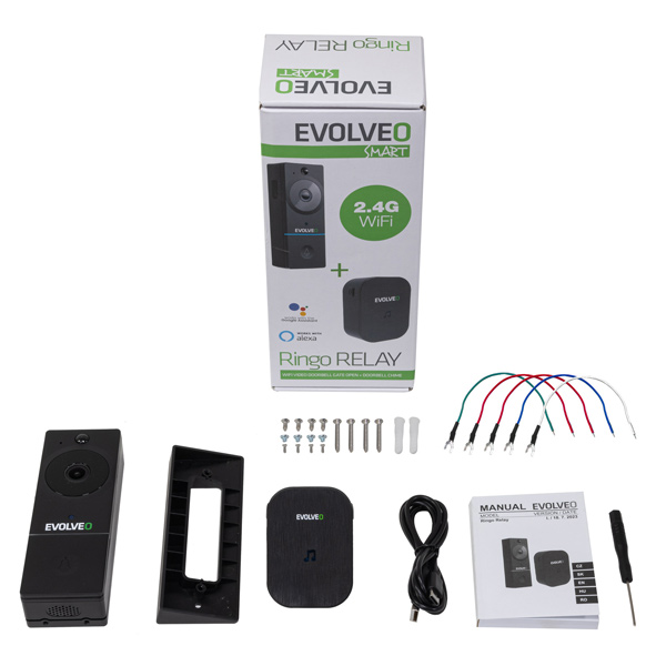 Evolveo Ringo RELAY - WiFi videozvonek s otevíráním brány + zvonek do zásuvky