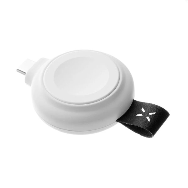 FIXED Orb Magnetický nabíjecí adaptér pro Apple Watch s podporou rychlonabíjení, MFi, bílý