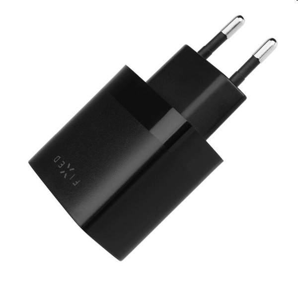 FIXED Set Síťová nabíječka 2xUSB výstupem a USB/USB-C kabelu, 1 m, 17W, Smart Rapid Charge, černá
