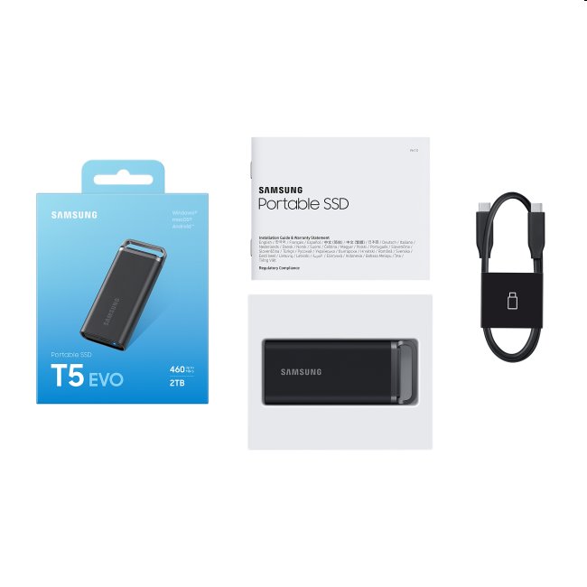 Samsung SSD T5 EVO, 2TB, USB 3.2, black