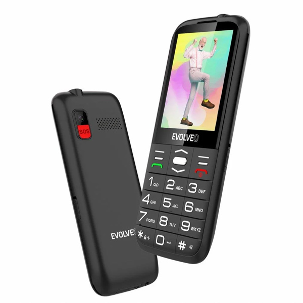 Evolveo EasyPhone XO, mobilní telefon pro seniory s nabíjecím stojanem, černý