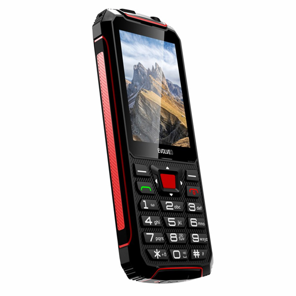 Evolveo StrongPhone W4, vodotěsný odolný Dual SIM telefon, černo-červený