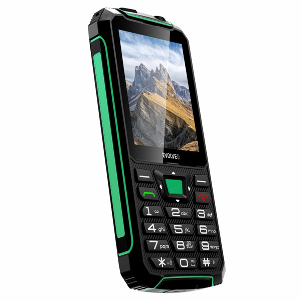 Evolveo StrongPhone W4, vodotěsný odolný Dual SIM telefon, černo-zelený