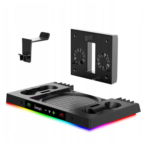 iPega XBX023S Multifunkční nabíjecí RGB stojan s chlazením pro Xbox Series X, black