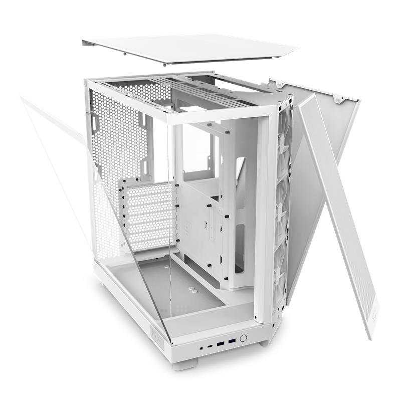NZXT case H6 Flow / 3x120 mm fan / glass / mesh panel / white NZXT case H6 Flow / 3x120 mm fan / glass / mesh panel / white