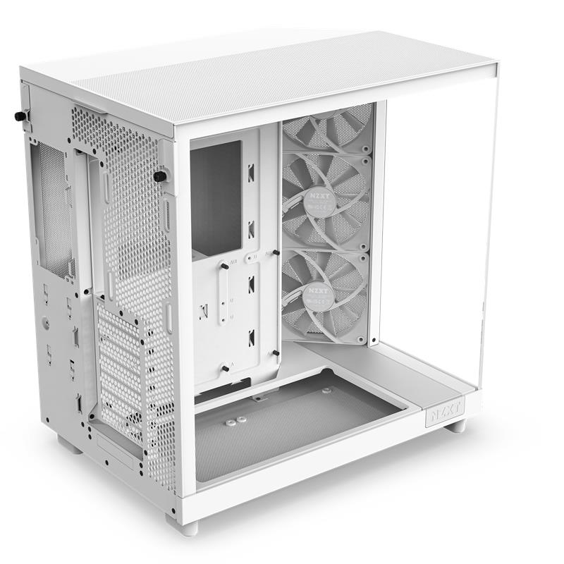 NZXT case H6 Flow / 3x120 mm fan / glass / mesh panel / white NZXT case H6 Flow / 3x120 mm fan / glass / mesh panel / white
