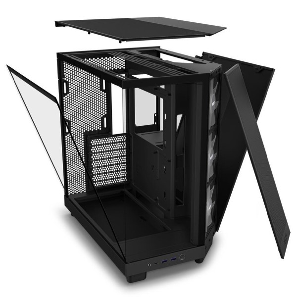NZXT case H6 Flow RGB / 3x120 mm fan / tempered glass / mesh panel / black NZXT case H6 Flow RGB / 3x120 mm fan / tempered glass / mesh panel / black