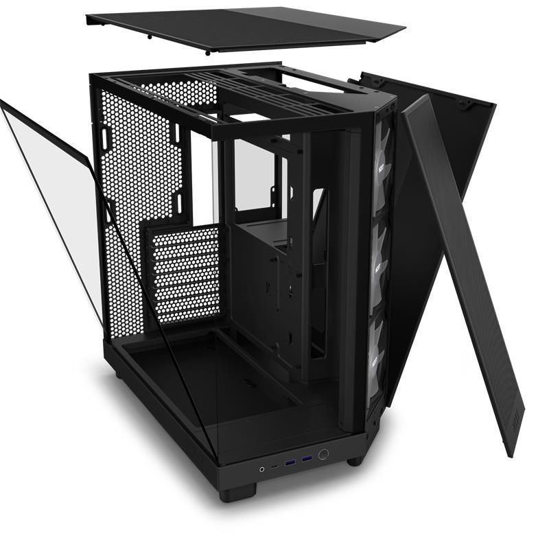 NZXT case H6 Flow RGB / 3x120 mm fan / tempered glass / mesh panel / black