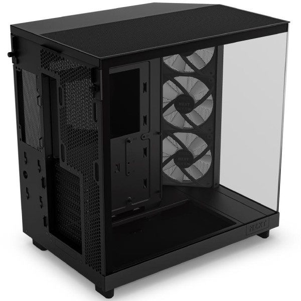 NZXT case H6 Flow RGB / 3x120 mm fan / tempered glass / mesh panel / black NZXT case H6 Flow RGB / 3x120 mm fan / tempered glass / mesh panel / black