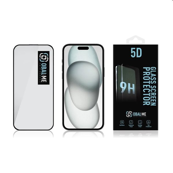 OBAL:ME 5D Ochranné tvrzené sklo pro Apple iPhone 15, black