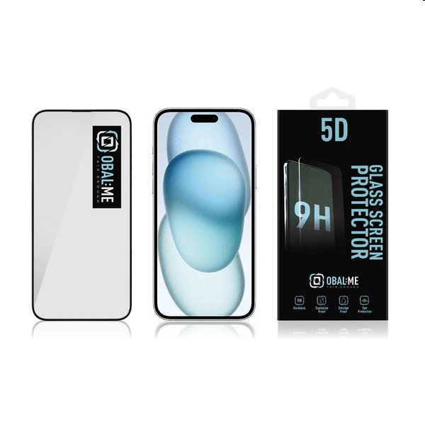 OBAL:ME 5D Ochranné tvrzené sklo pro Apple iPhone 15 Plus, black