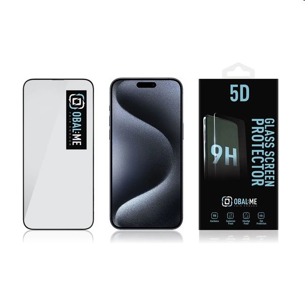 OBAL:ME 5D Ochranné tvrzené sklo pro Apple iPhone 15 Pro, black