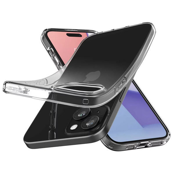 Pouzdro Spigen Crystal Flex pro Apple iPhone 15 Plus, transparentní