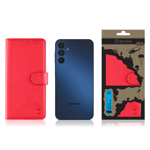 Pouzdro Tactical Field Notes pro Samsung Galaxy A15 5G, červené