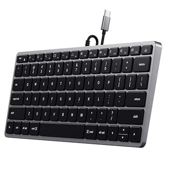Satechi klávesnice Slim W1 Wired Backlit Keyboard pre Mac, šedá