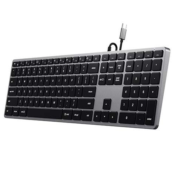 Satechi klávesnice Slim W3 Wired Backlit Keyboard pre Mac, šedá