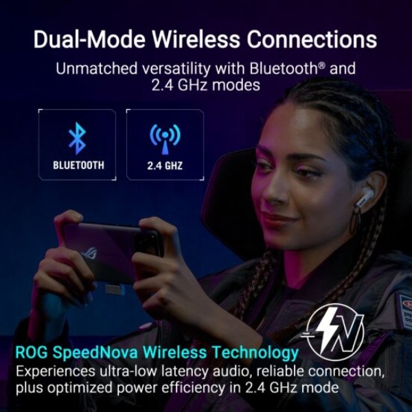 Bezdrátové sluchátka ASUS ROG Cetra True Wireless SpeedNova, bilé Bezdrátové sluchátka ASUS ROG Cetra True Wireless SpeedNova, bilé