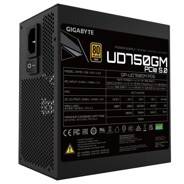 Gigabyte Zdroj UD750GM PG5 750 W 80 plus GOLD, modulární Gigabyte Zdroj UD750GM PG5 750 W 80 plus GOLD, modulární