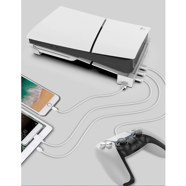 iPega P5S008 Horizontálny stojan s USB HUB pre PS5 Slim/PS5 Pro, White iPega P5S008 Horizontálny stojan s USB HUB pre PS5 Slim/PS5 Pro, White