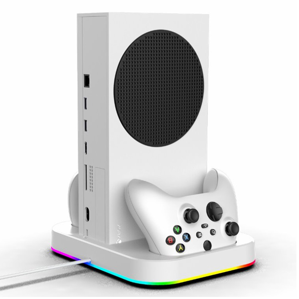 iPega XBS012S Multifunkční nabíjecí RGB stojan s chlazením pro Xbox Series S + 2ks Baterií